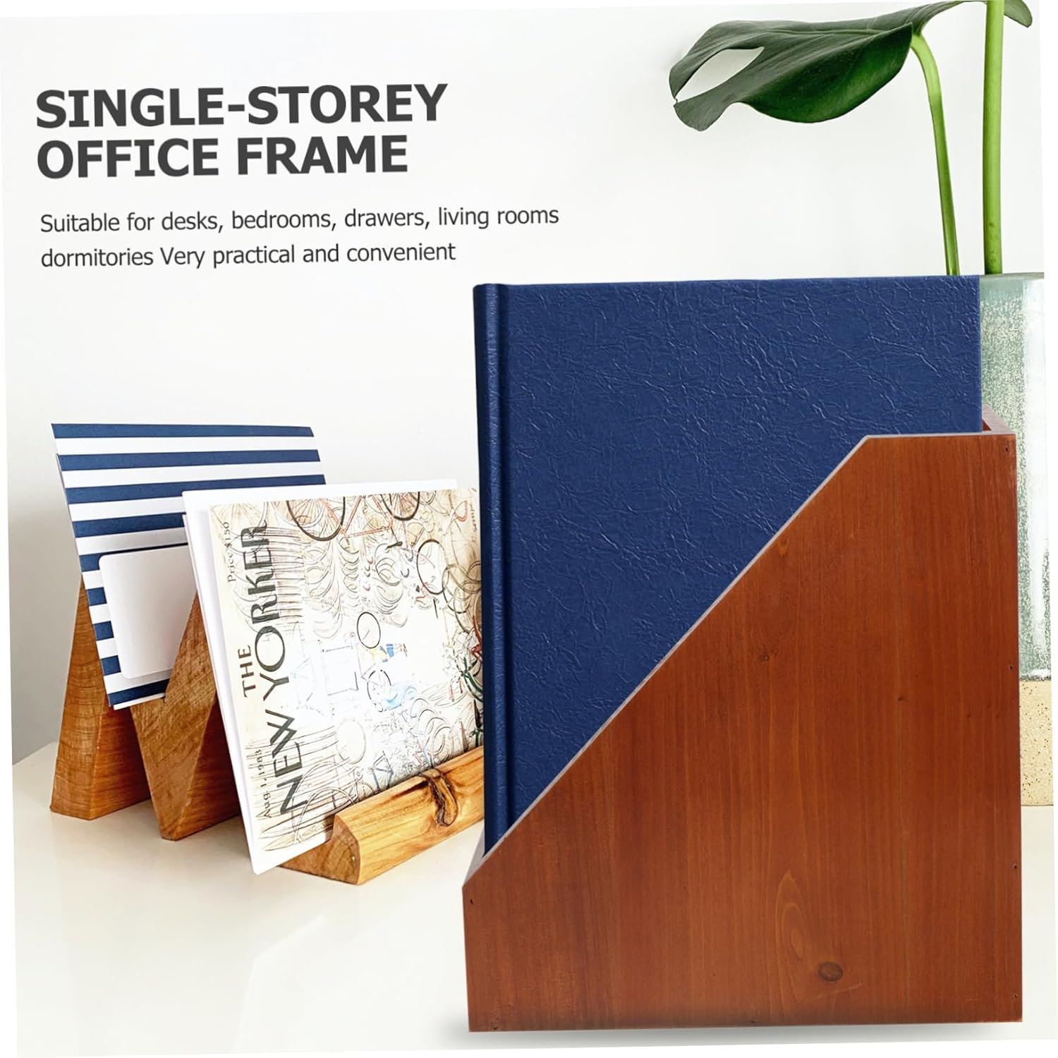 LALAFINA Rustic Wood Box Storage Container Desk Accessories for Women Office Supplies Organizers Wooden Storage Box image number 3