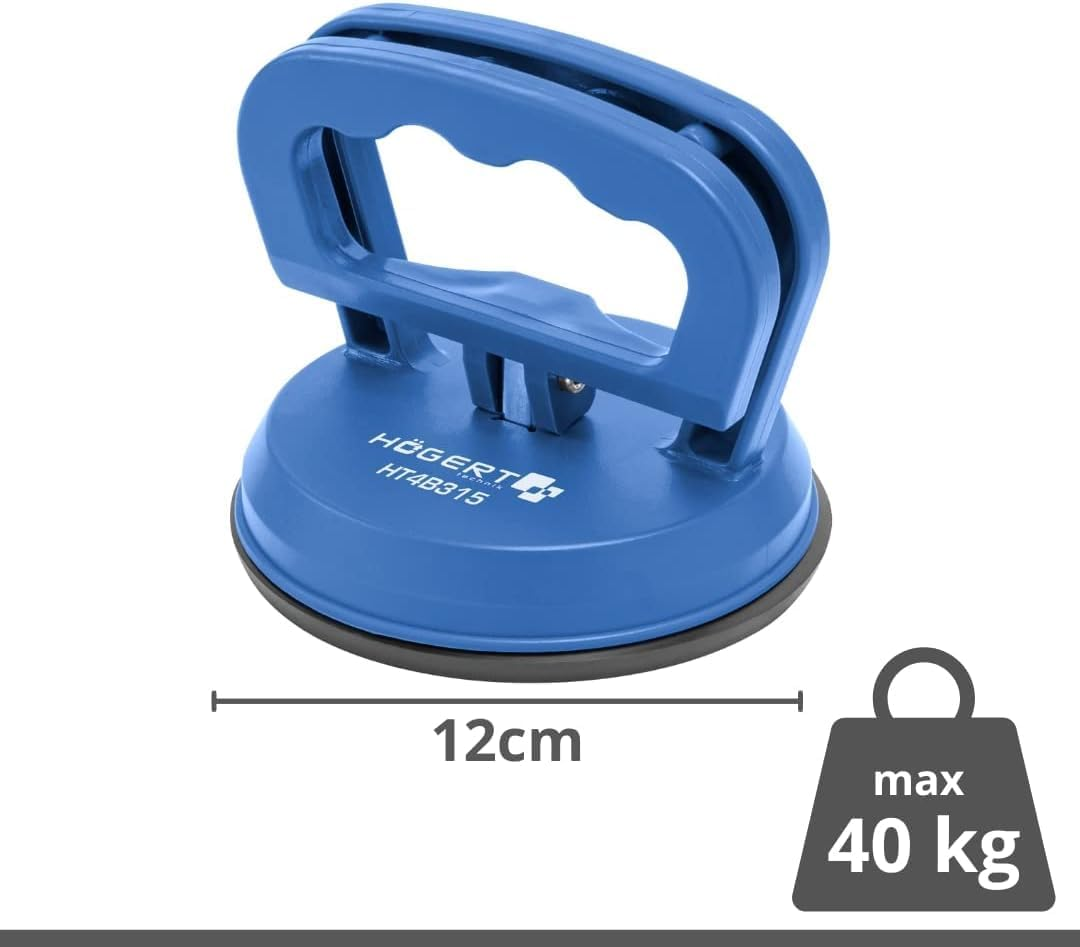 H&ouml;gert Technik - Heavy Duty Suction Lifter - Single Suction Cup 40 Kg - Extra Strong Suction Cups, Suction Cup Used for Transporting Window Glass, Smooth Objects and Ceramic Tiles image number 3