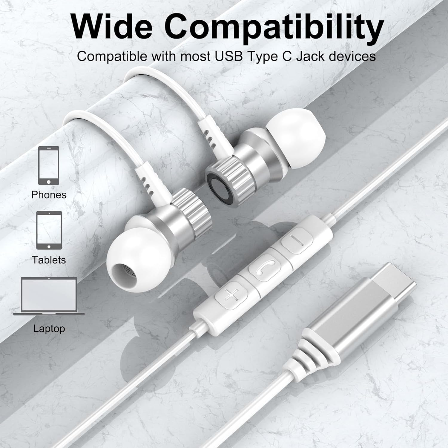 USB C Wired Headphones for Iphone 16 15 Pro Max plus Type C Earphones In-Ear Headphones USB C Headset with Microphone for Samsung Galaxy A16 A26 A34 A35 A36 A53 A54 A55 A56 5G S21 FE S22 S23 S24 S25 image number 2