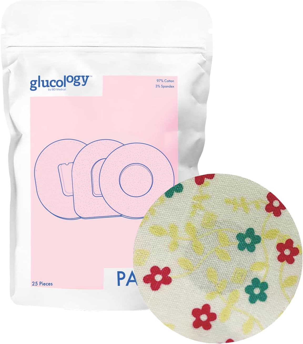Glucology CGM Patches for Medtronic Guardian/Libre Beige | 25 Pack | Waterproof & Universal Patch - Blue image number 6