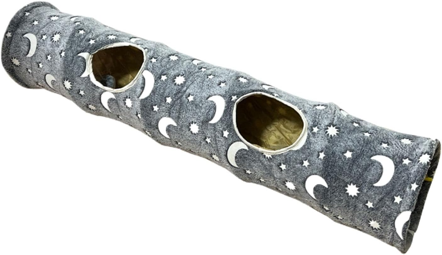 Kitten Tunnel, Glowing in the Dark Cat Toy Tube, Cat Hideaway, Crinkle Tunnel, Straight Entertaining Cat Toys, Cat Bag Toy for Small Pets, Cats