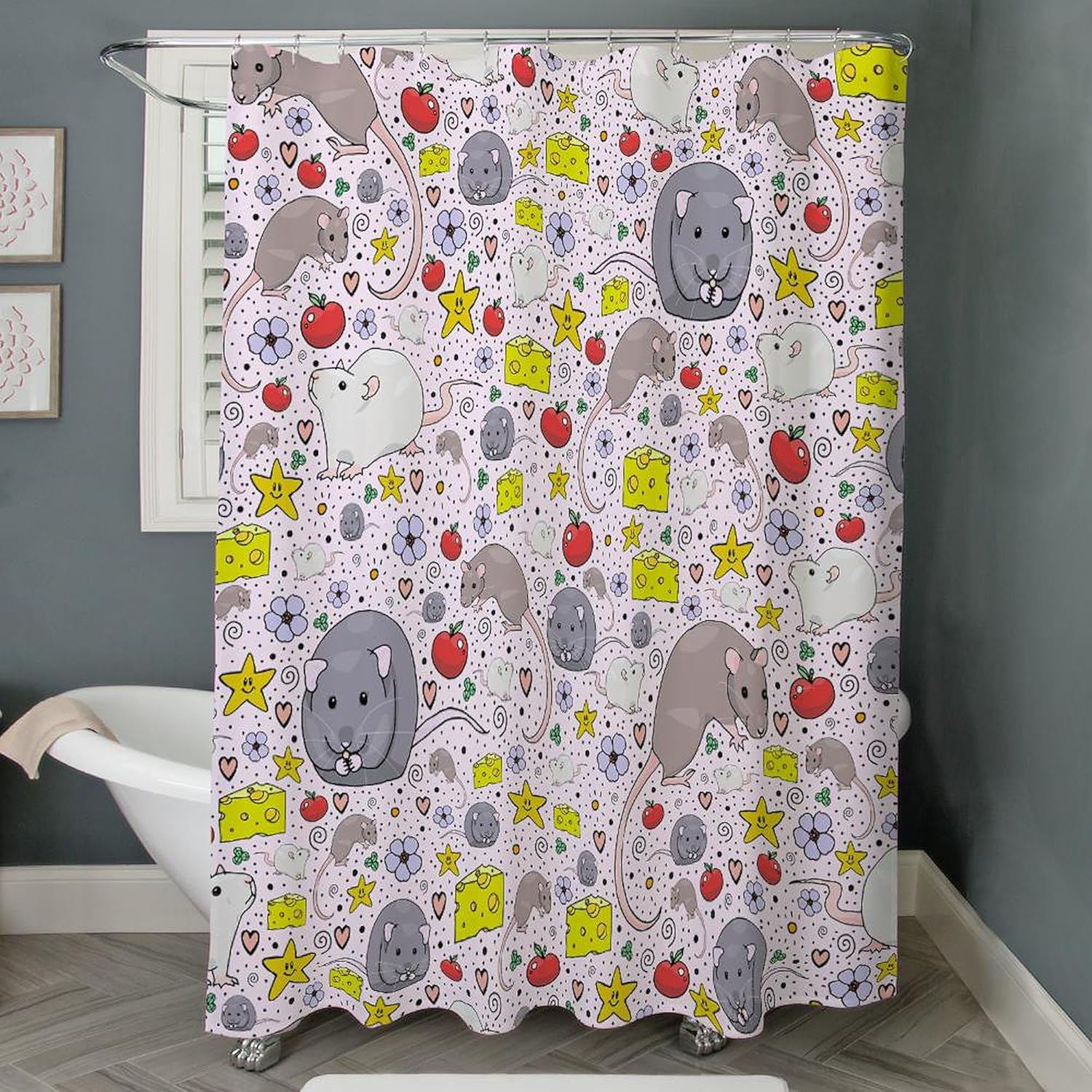 Cafepress Rats Decorative Fabric Shower Curtain 70"X72"