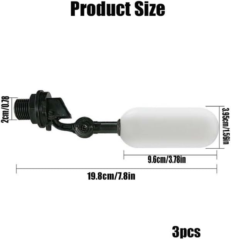 3Pcs 1/2 Inch Float Ball Valve &ndash; Automatic Water Level Control for Pools, Ponds, Livestock Troughs & Tanks | Adjustable Arm for Precise Fill Control | Ideal for Aquariums, Aquaculture & Water Systems image number 2