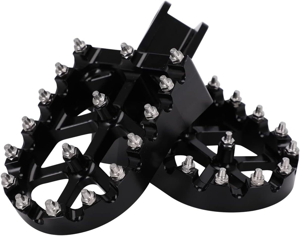 JFG RACING Motorcycle Footpegs Foot Pegs Pedals Rests CNC for KLR 650 KLR650 1987-2018 2021-2024 Black image number 6