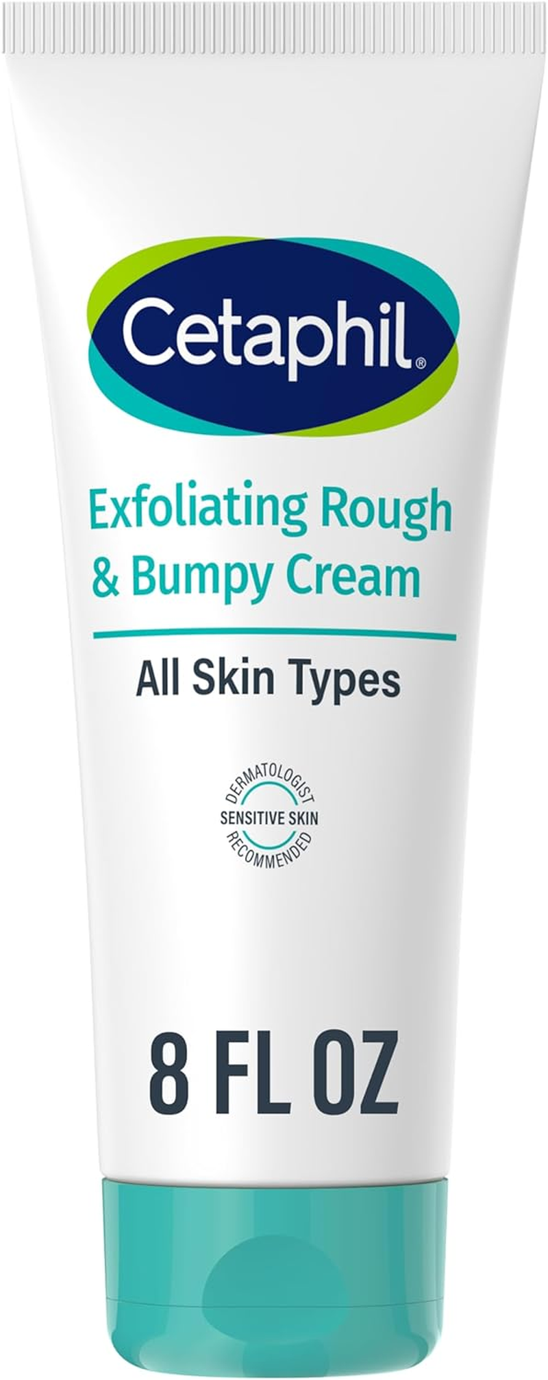 CETAPHIL Exfoliating Rough & Bumpy Cream, Lightweight Cream for All Skin Types, 8 Oz Tube, 20% Urea, Gently Exfoliates, Refines Skin Texture, Dermatologist Recommended Brand