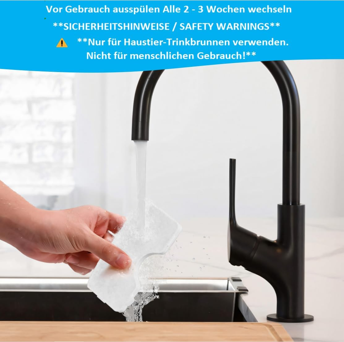 BCBCKEY Pack of 6 Cat Fountain Filter, 3L Cat Fountain Filter, Dog Fountain Filter, Pet Fountain Filter, Filter with Multiple Filter System