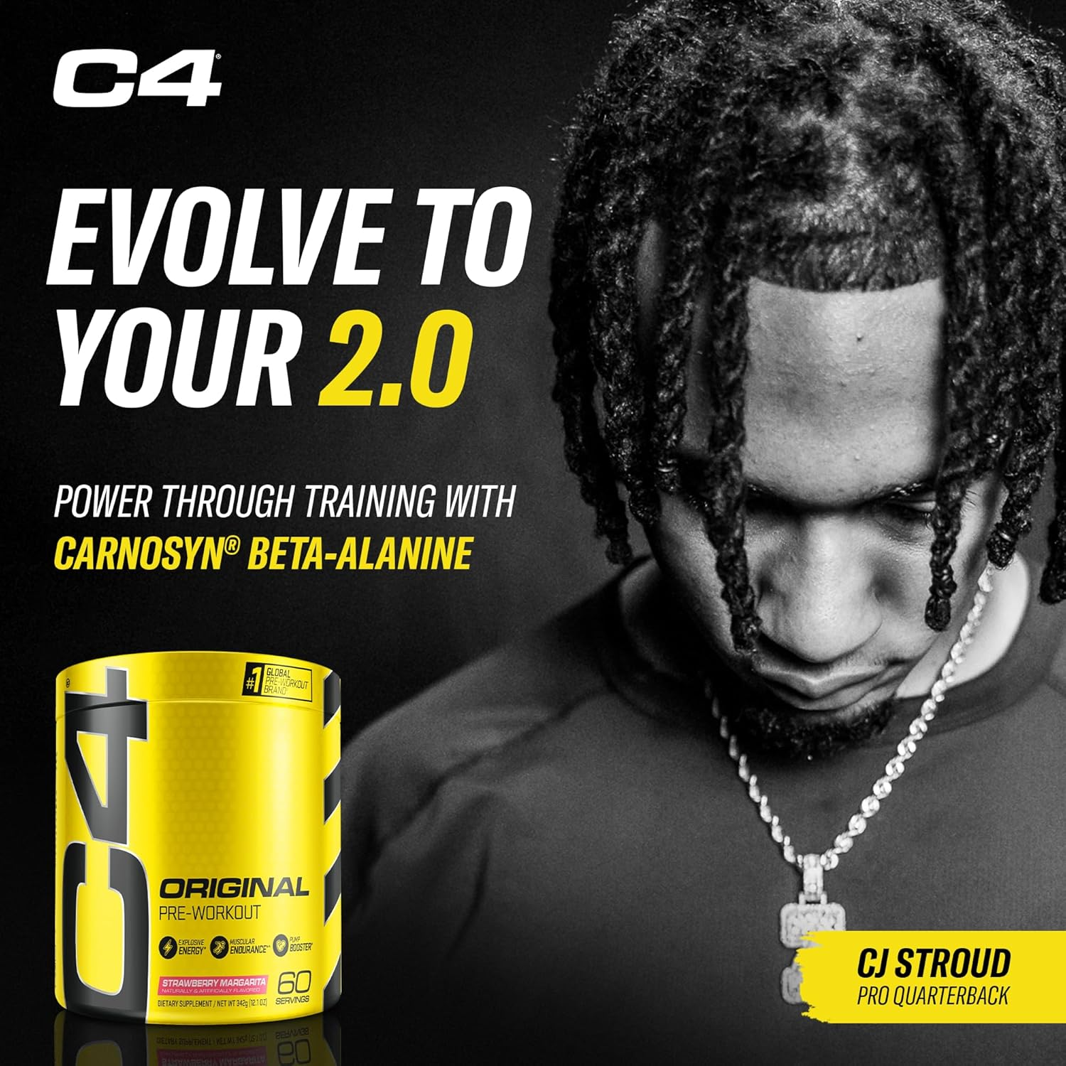 Cellucor, C4 Original Explosive Pre-Workout Supplement, Strawberry Margarita, 60 Servings
