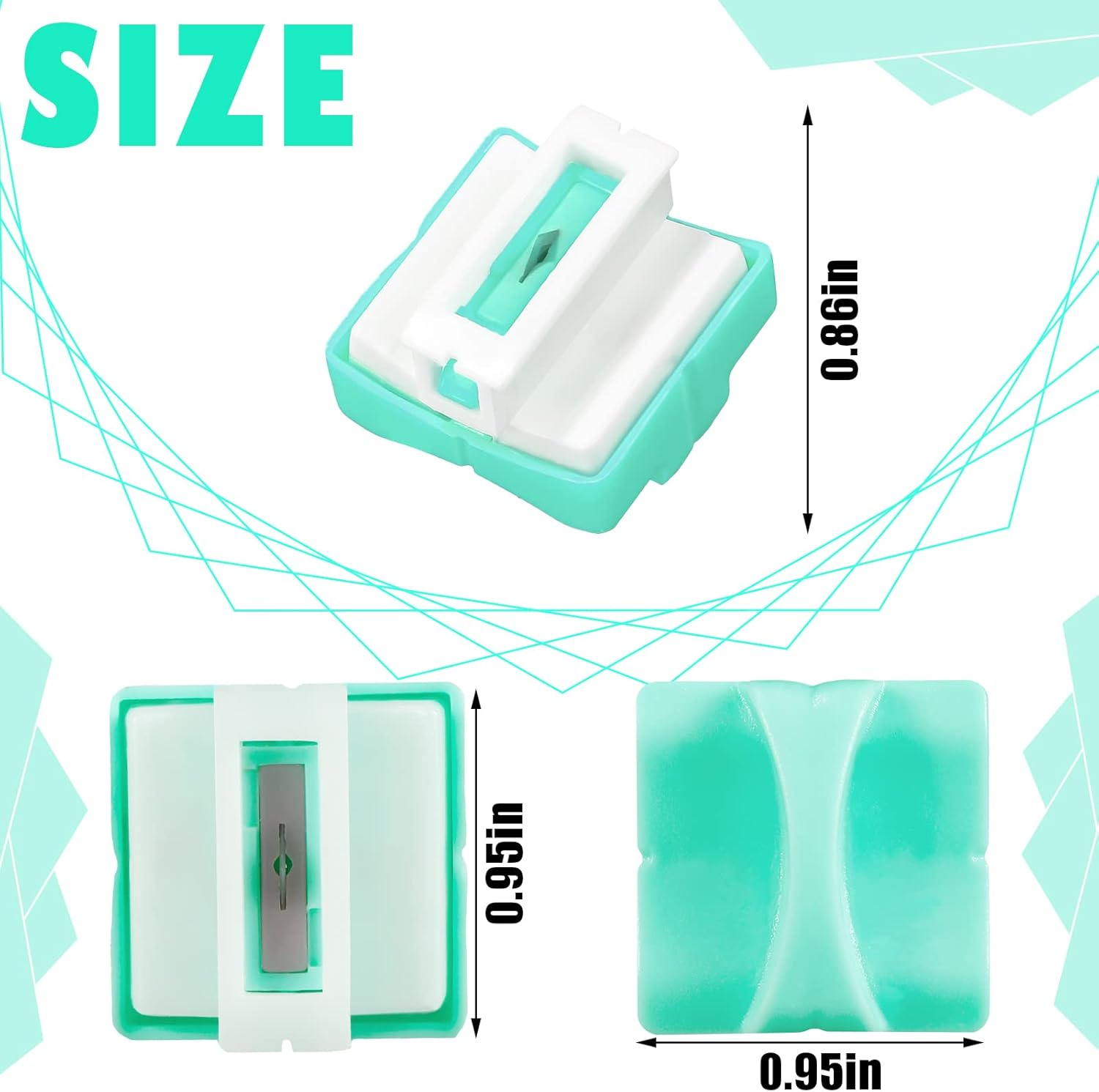 Mudder 10 Pieces Paper Cutter Replacement Blade Cutting Replacement Blades Refill for A4 Black and White Paper Trimmer(Mint Green) - Mint Green image number 4