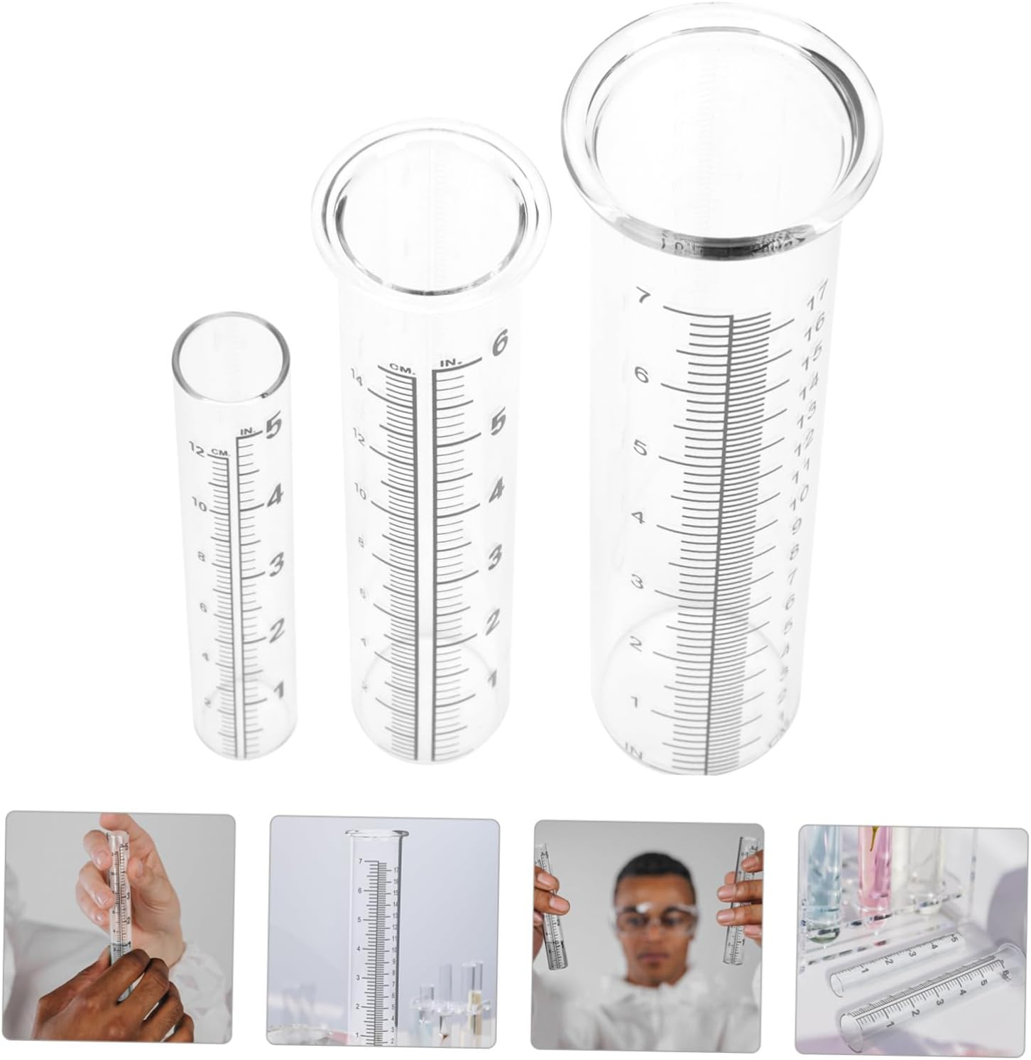 VICASKY 3Pcs Glass Rain Gauge Tubes Professional Rain Measuring Cylinders for Agriculture Meteorology Accurate Precipitation Collection and Outdoor Weather Monitoring image number 6