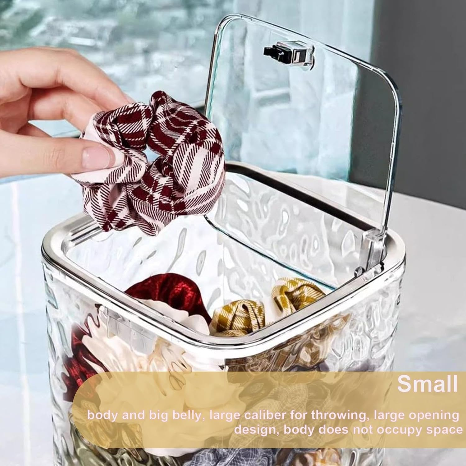 Hair Accessories Storage Container - Clear Hair Tie Organizer,Hair Accessories Holder with Lid, Storage Case, Tool Box for Hair Ties Accessory - Transparent image number 6