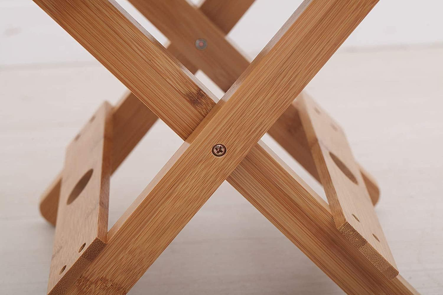 Jaycomey Bamboo Folding Stool for Shaving Shower Foot Rest, Foot Stools for Shower, Portable Wooden Shower Chair, Foldable Shower Seat for Bath, Fully Assembled 12.4 in Height image number 3