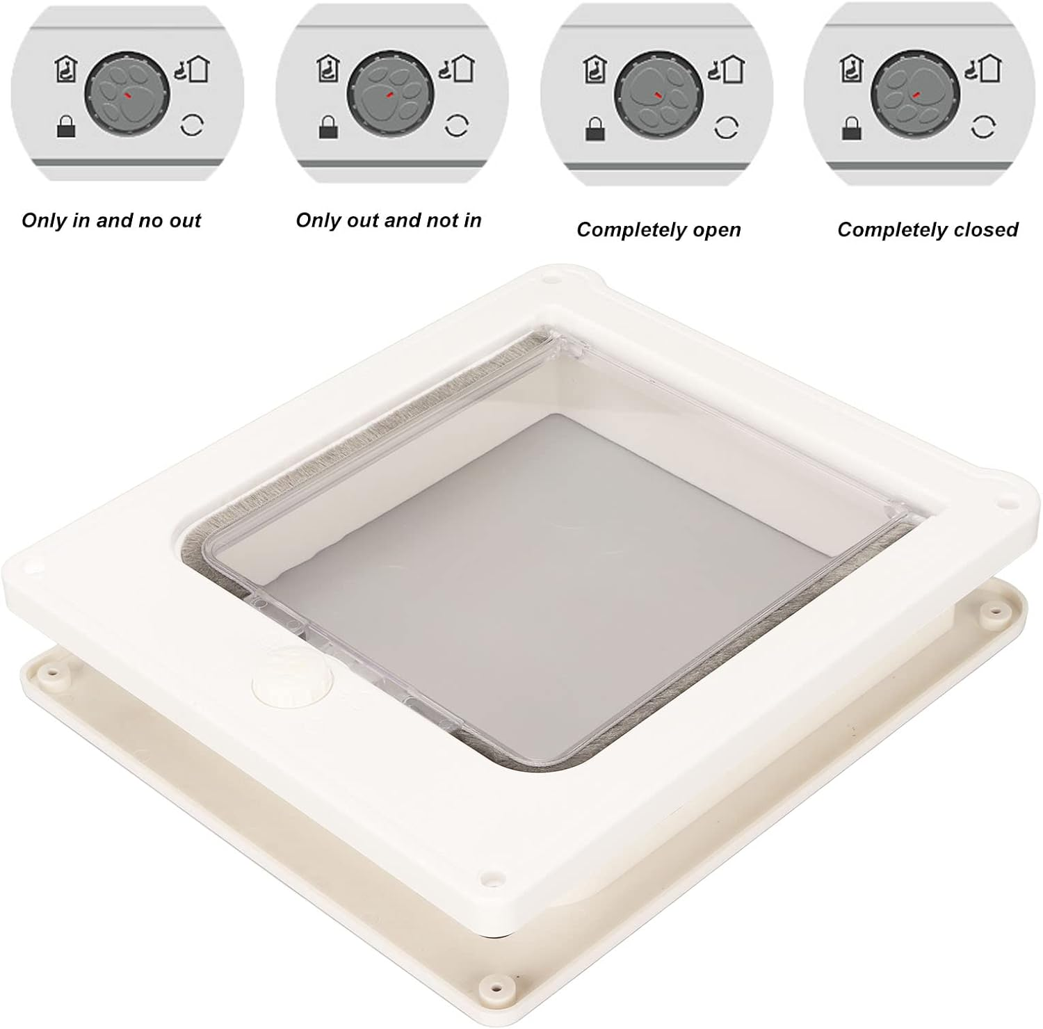 Pet Flap Door Magnetic Lockable 4 Modes Noiseless Automatic Cat Door for Cattery Pet Cage, Strong and Durable Pet Door for Cats, Kitty Door image number 6