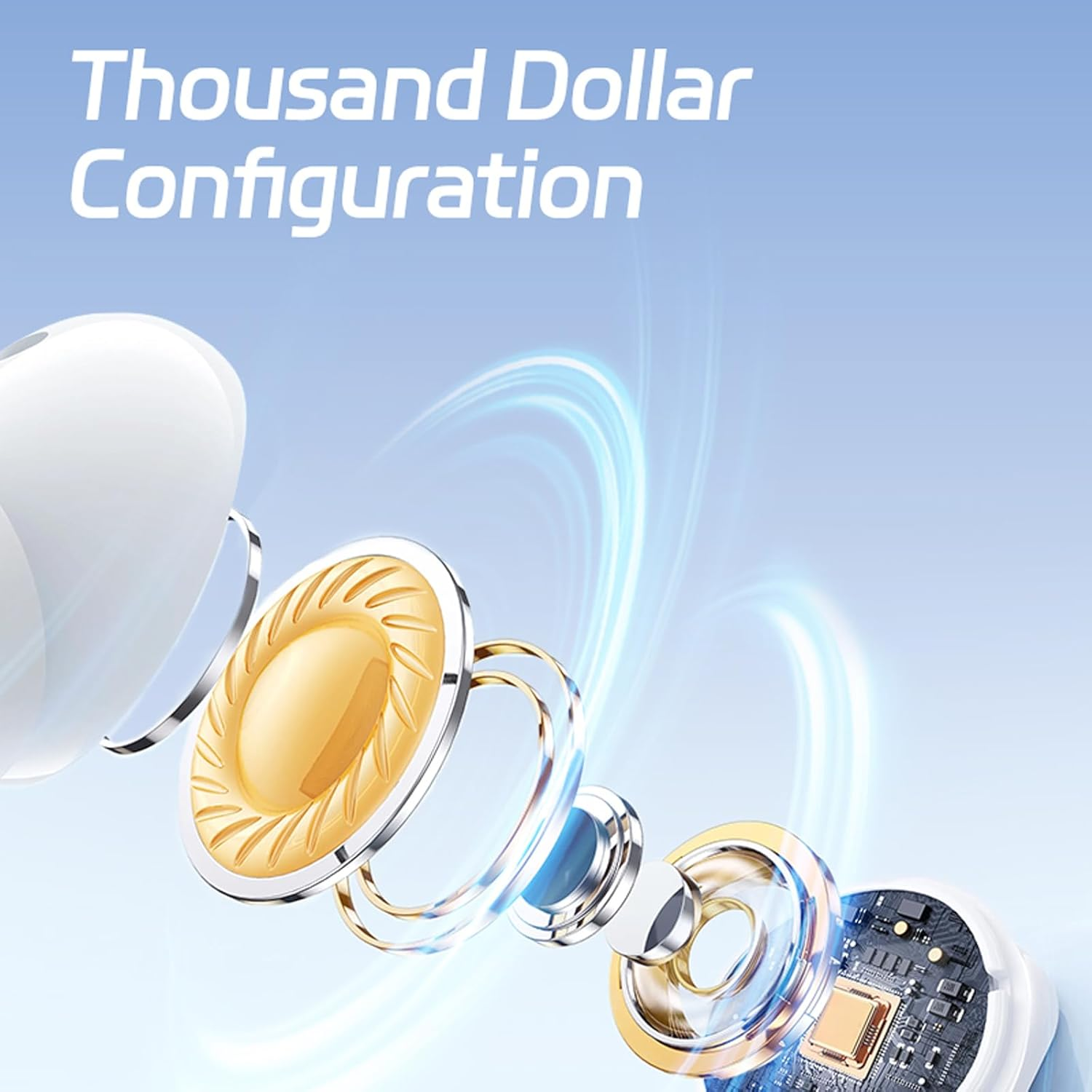 Xmenha ZXY-JM19 Orange Wireless Active Noise Cancelling in Ear Earbuds with Touch Control Bluetooth Headphones image number 1