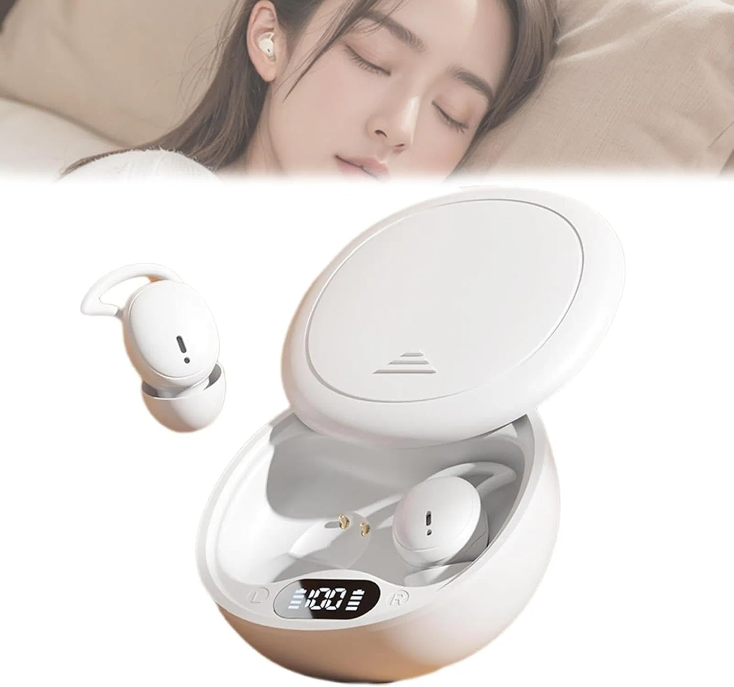 Elyrasleep Snoozepods Pro Bluetooth Earbuds, Upgraded Noise Cancelling Wireless Bluetooth Headphones, 50H Playtime, Feather-Light Side-Fit Comfort, for Deep Relaxation(Black)