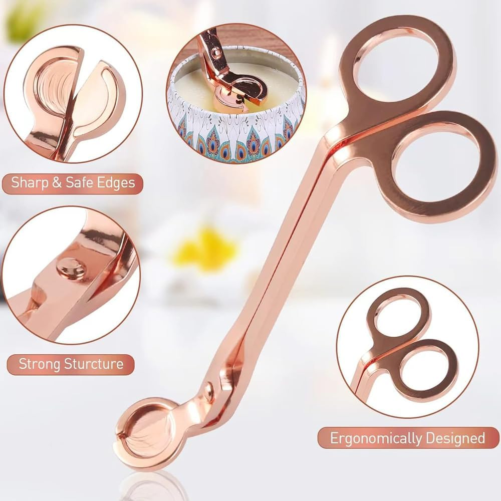 Candle Wick Cutter, Candle Accessory Set 3 in 1 Candle Wick Trimmer Scissors,Candle Snuffer,Candle Dipper,Candle Care Set, Candle Wick Trimmer, Candle Cutter Wick,Candle Wick Clipper Trimmers, Set A image number 4