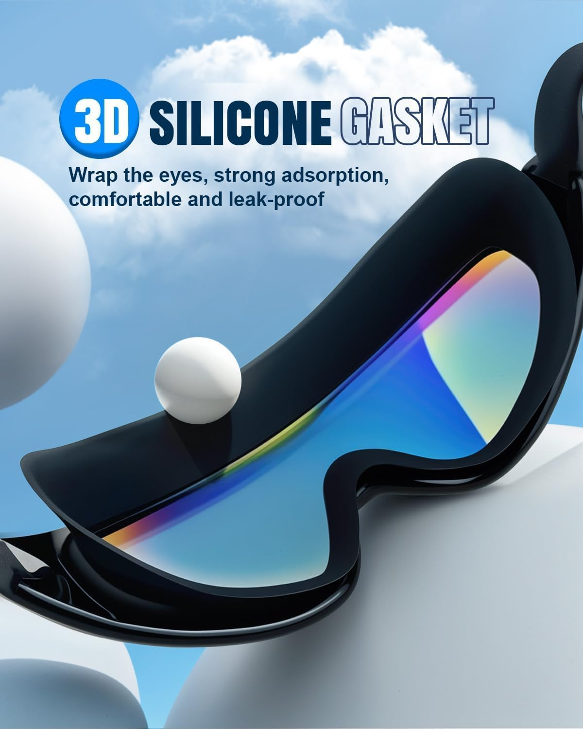 Swim Goggles Large Frame, Swimming Glasses for Children, Anti-Fog, Watertight, 180&deg; Wide Field of View Leak Proof Swimming Goggles with Ear Plugs, Nose Clips for Women Men Adult Teenagers