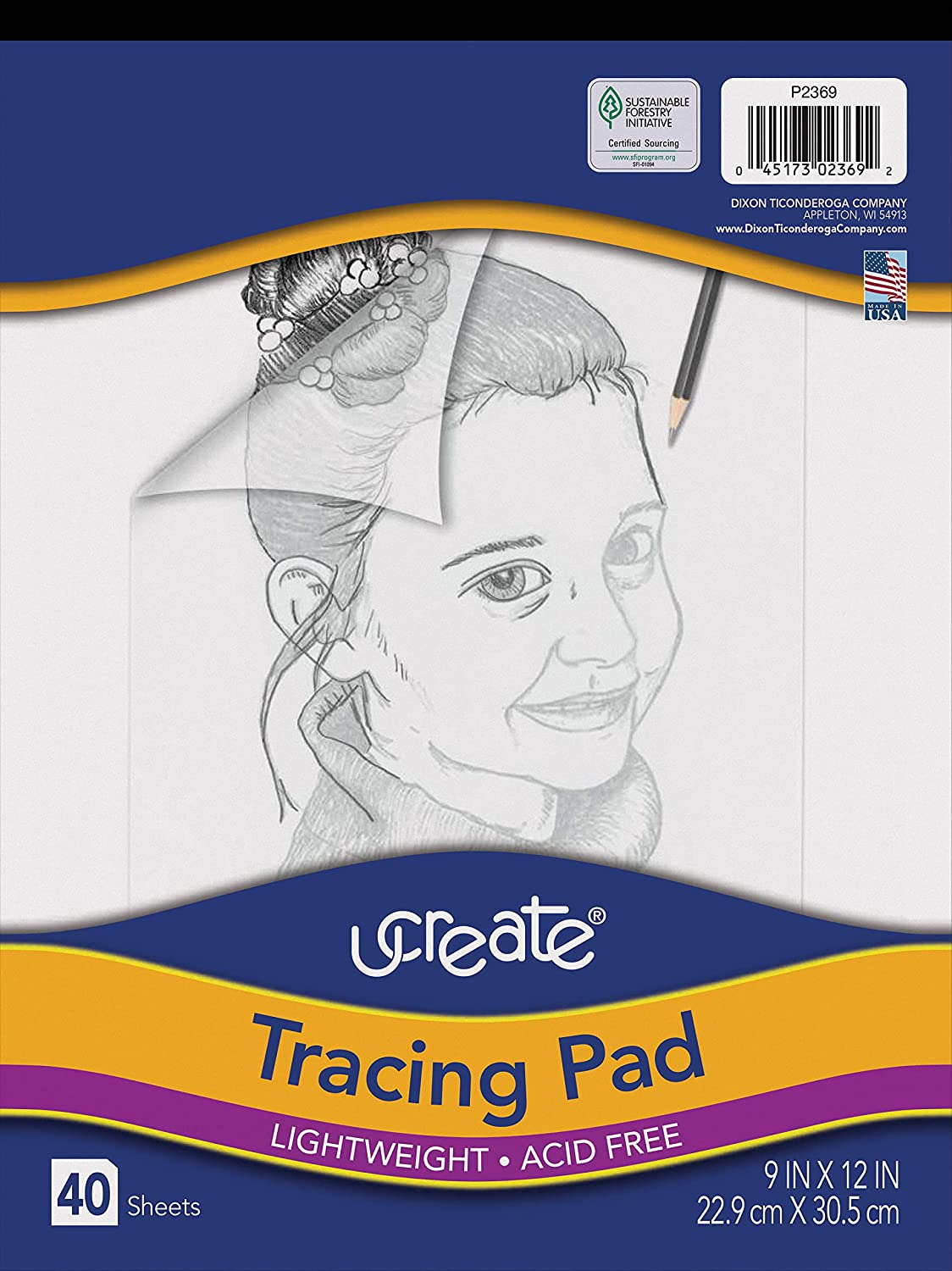 Pacon Ucreate Tracing Pad, White, 9" X 12", 40 Sheets image number 1