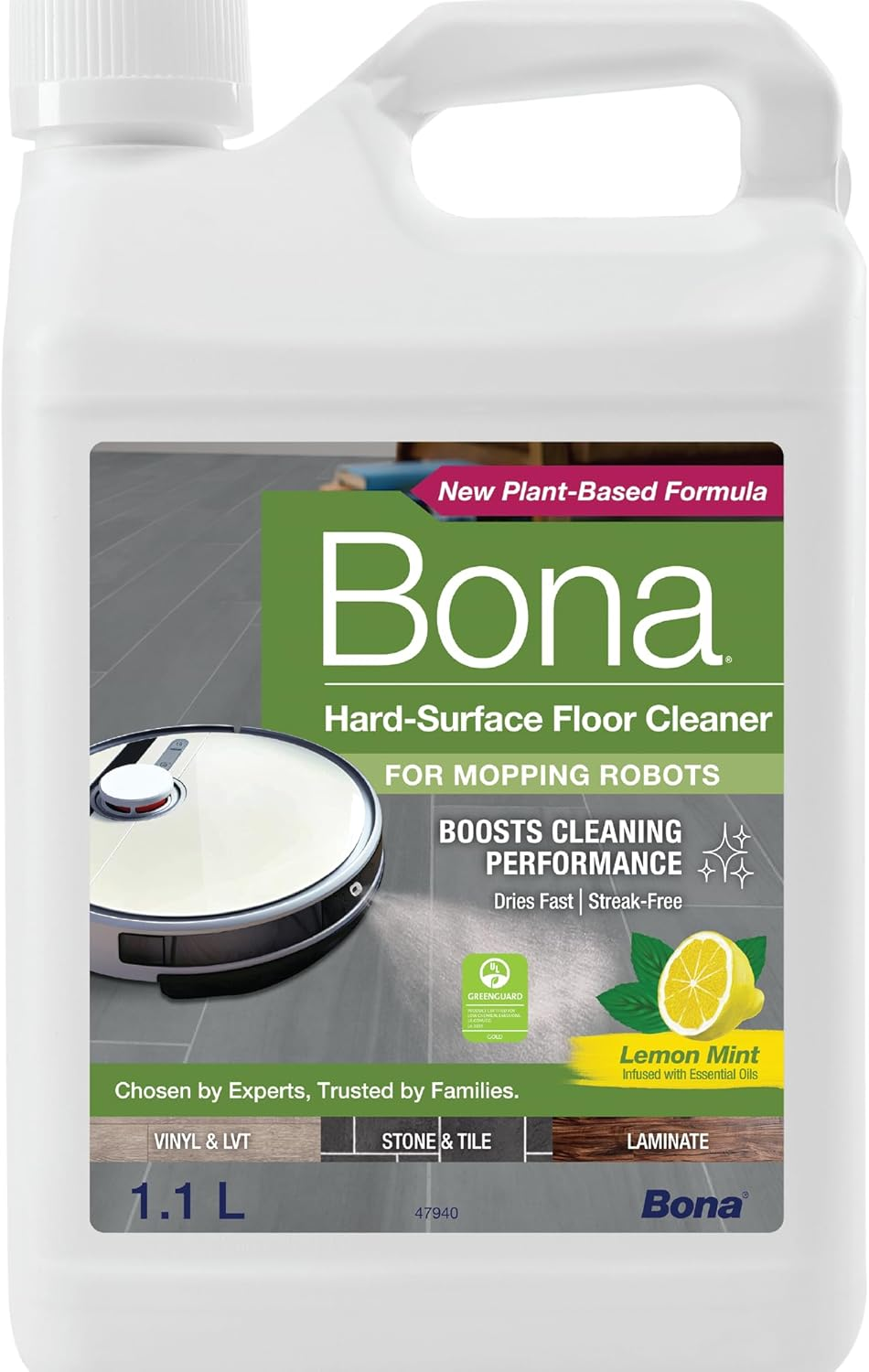 Bona Hard Surface Floor Cleaner for Mopping Robots 1.1L image number 2