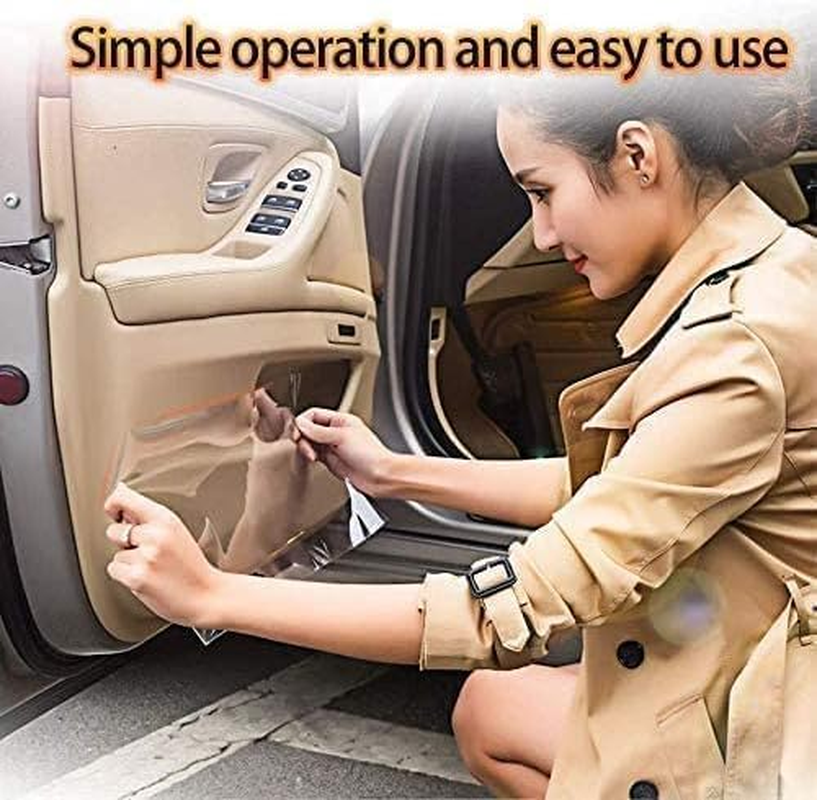 Clear Protective Vinyl Wrap Guard Film, Clear Gloss Paint Protection Bulk Film, Transparent Self Adhesive Film Wrap Roll without Bubble for Moto, Car DIY Interior (1Ft X 10Ft) image number 1