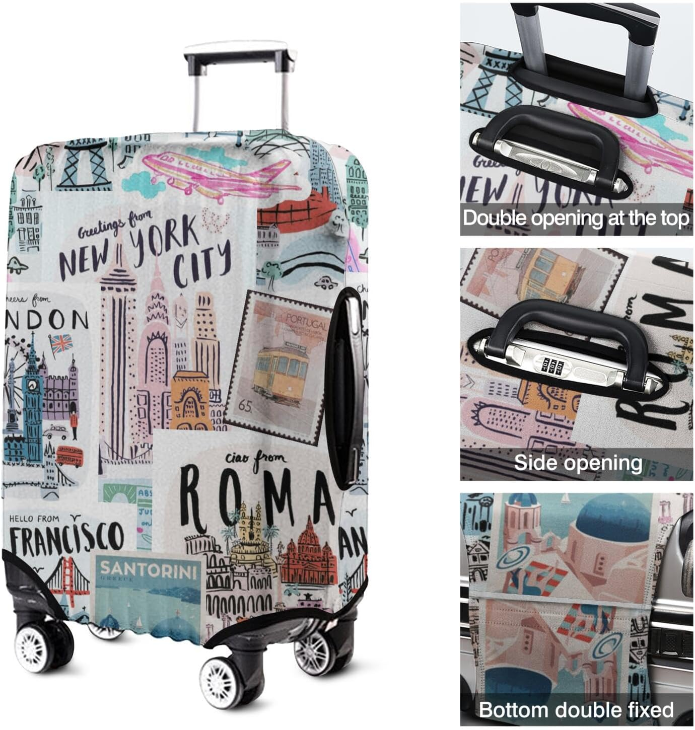 Vehcimbev Luggage Cover Washable Elastic Travel Suitcase Cover Anti-Scratch Suitcase Cover Fits 18-20 Inch Luggage Cover, Luggage Cover-5, Xl(29-32In) image number 3