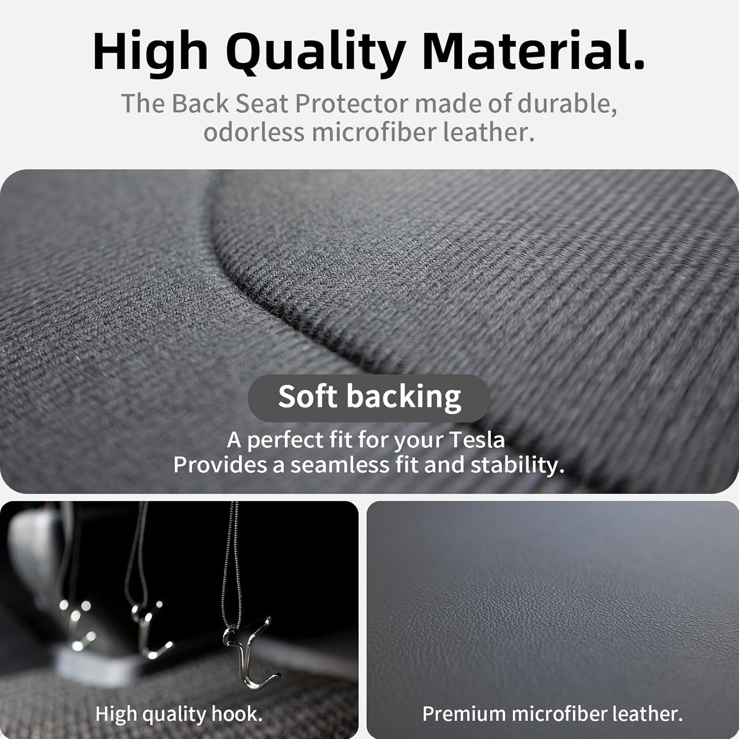 2Pcs for Tesla Model 3/Y Juniper/Highland Leather Seat Back Kick Protectors Accessories 2025 2026,Kids Kick Mats Seat Cover Waterproof Pet Protect Covers