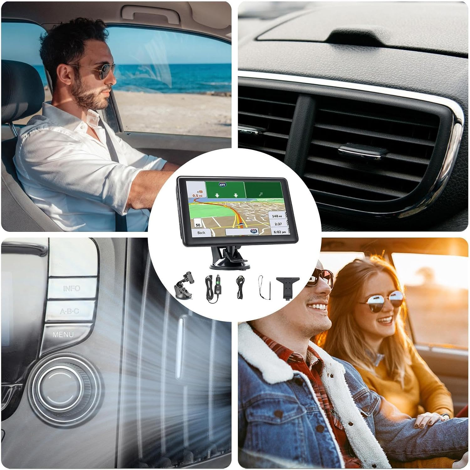 Car GPS Navigation | 18 Cm Screen with Vehicle Equipment | Touchscreen Maps Display for Long Vehicle Travel