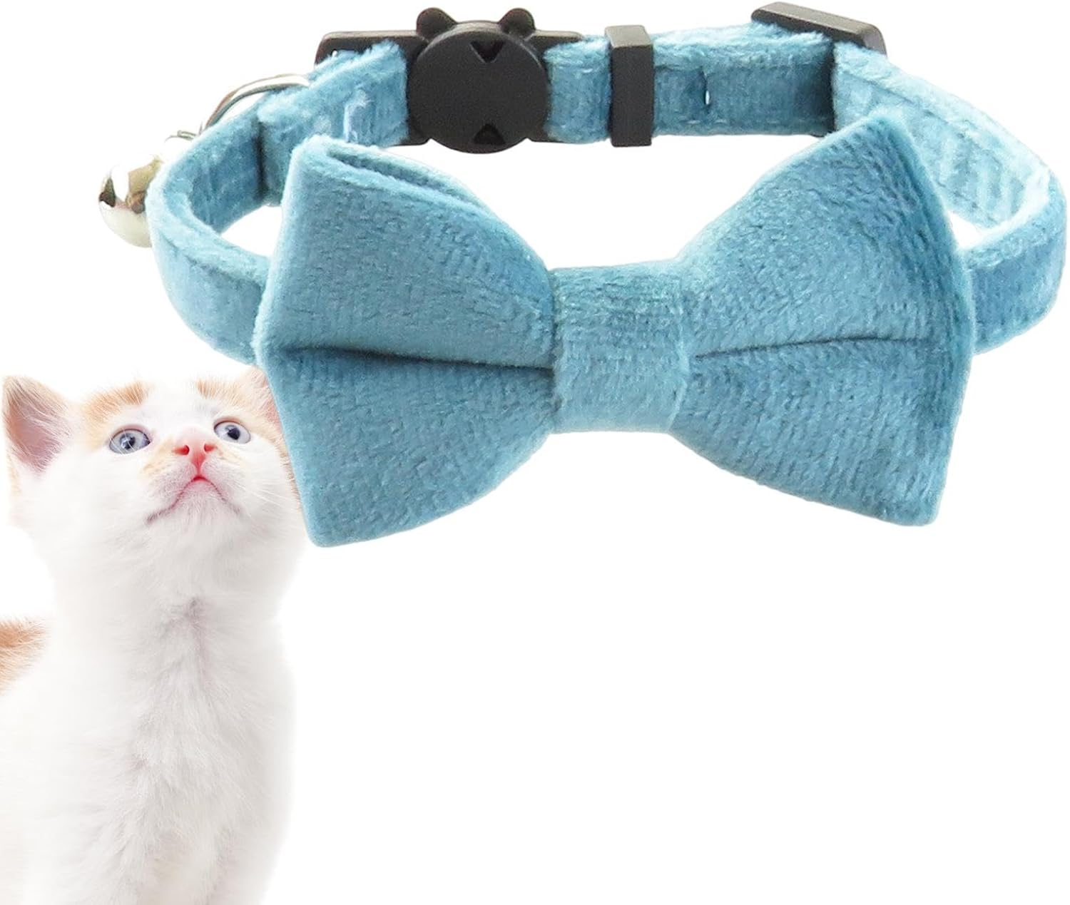 Cat Bow Tie Collar with Bell, Adjustable Cat Dog Collar with Detachable Bell Breakaway Cat Collar Comfortable Safety Pet Collar for Pet Kitten Puppy Dogs Apparel Accessories Lovely Collars for Home image number 4