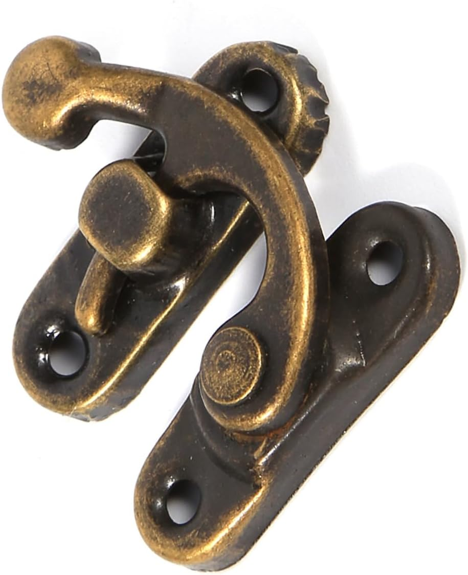 Hook for Jewelry Box 12X Antique Decorative Jewelry Wooden Box Hasp Hook with Screws Hasp (Left) image number 1