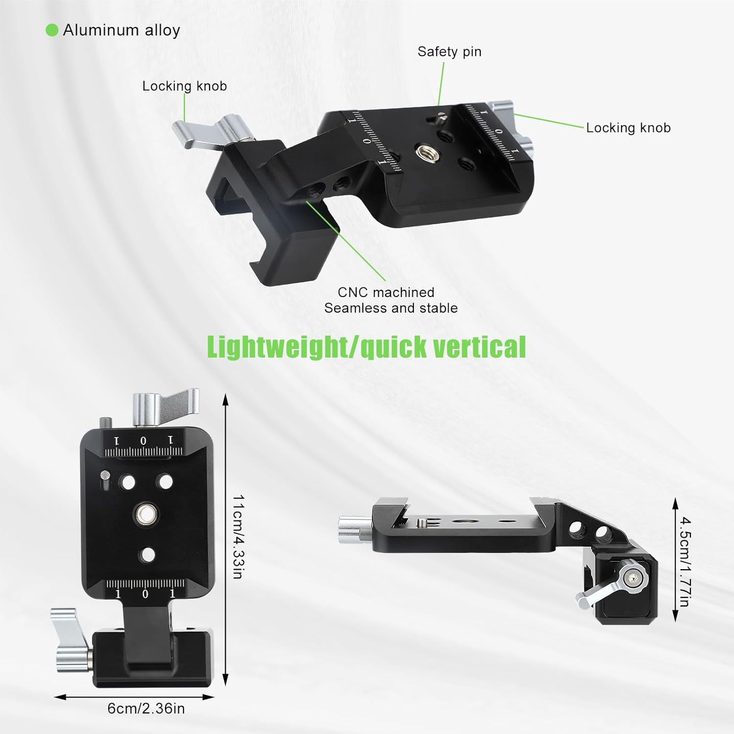 Vertical Camera Mount for DJI RS 2/RS 3/Rs 3 Pro, Professional Gimbal Vertical Camera Adapter Stabilizer Accessory for Shorts Portrait Video Shooting image number 6