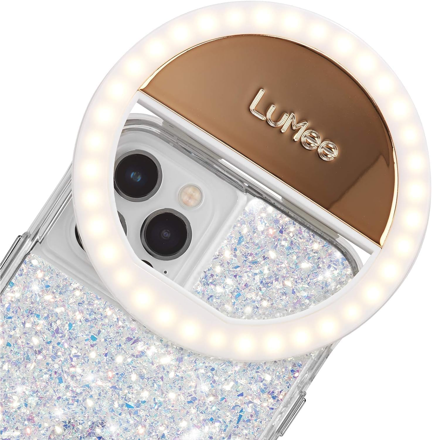 Case-Mate Lumee Studio Clip Light - LED Ring Light for Laptops, Monitors, Smartphones, Tablets - Portable and Rechargeable - Gold - Black image number 3