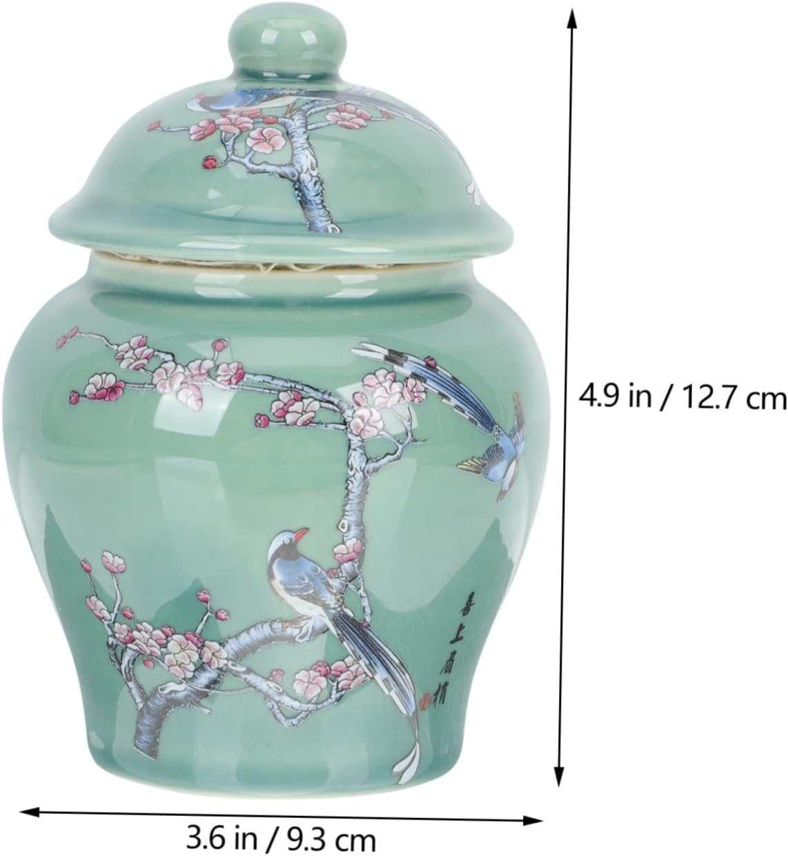 RORPOIR Ceramic Tea Canister Sealed Tea Jar Small Size Porcelain Blue and White Porcelain Storage Container Airtight Food-Grade for Home Kitchen image number 4