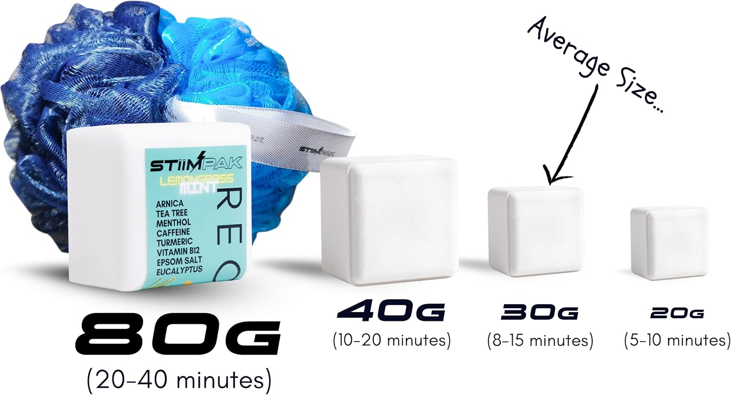 Stiimpak Shower Steamers | Recovery | XL 80G Post-Workout & Sinus Relief | Eucalyptus, Tea Tree, Turmeric, Arnica, Caffeine, Menthol | Maximum Strength Aromatherapy | Allergies, Cold & Flu (8 Pack) image number 5