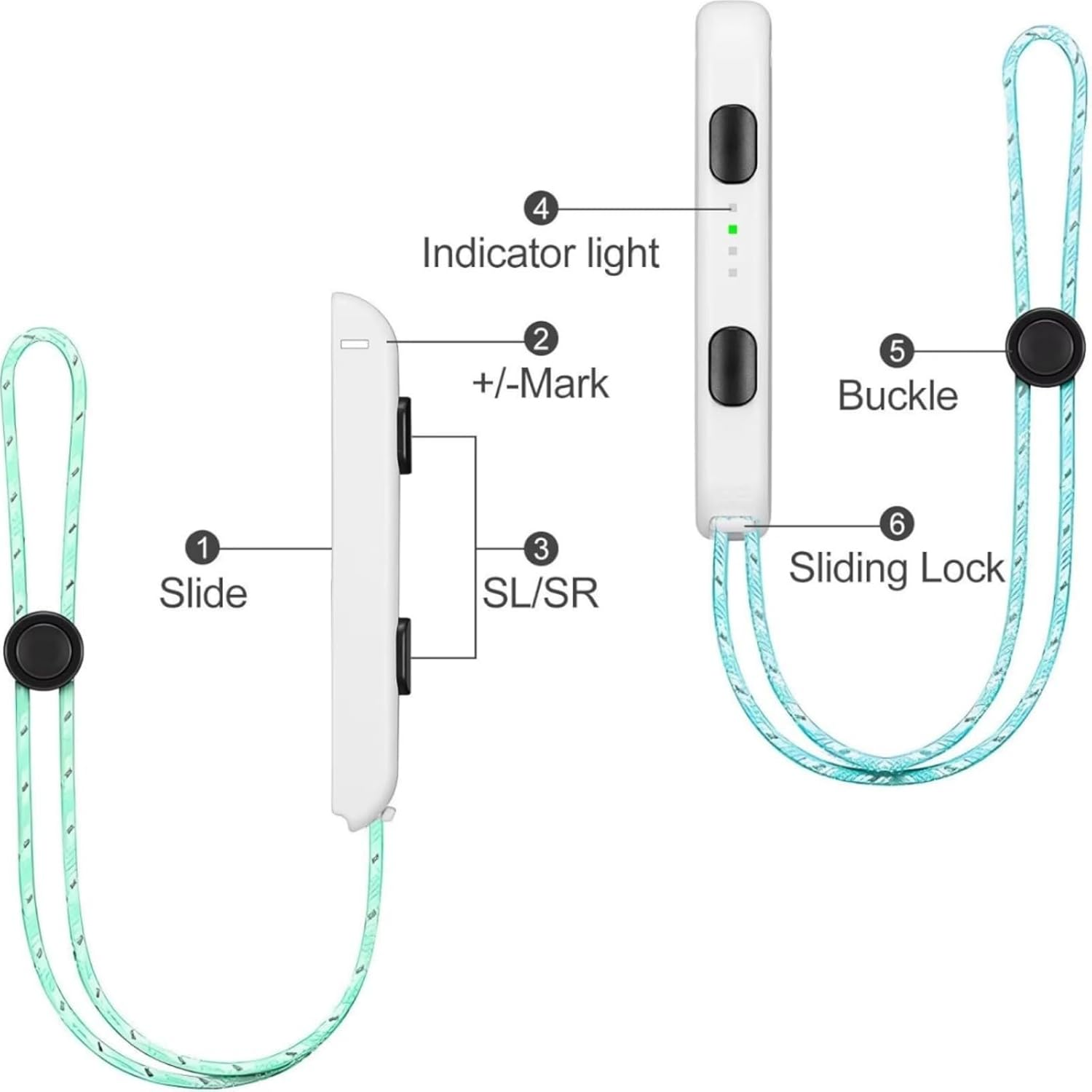 Suytvenxau 2 Pack Wrist Strap Compatible with Nintendo Switch Accessories for Joy Con Replacement Lanyard Secure Grip Adjustable Nylon Strap Game Controller (White) - White image number 4