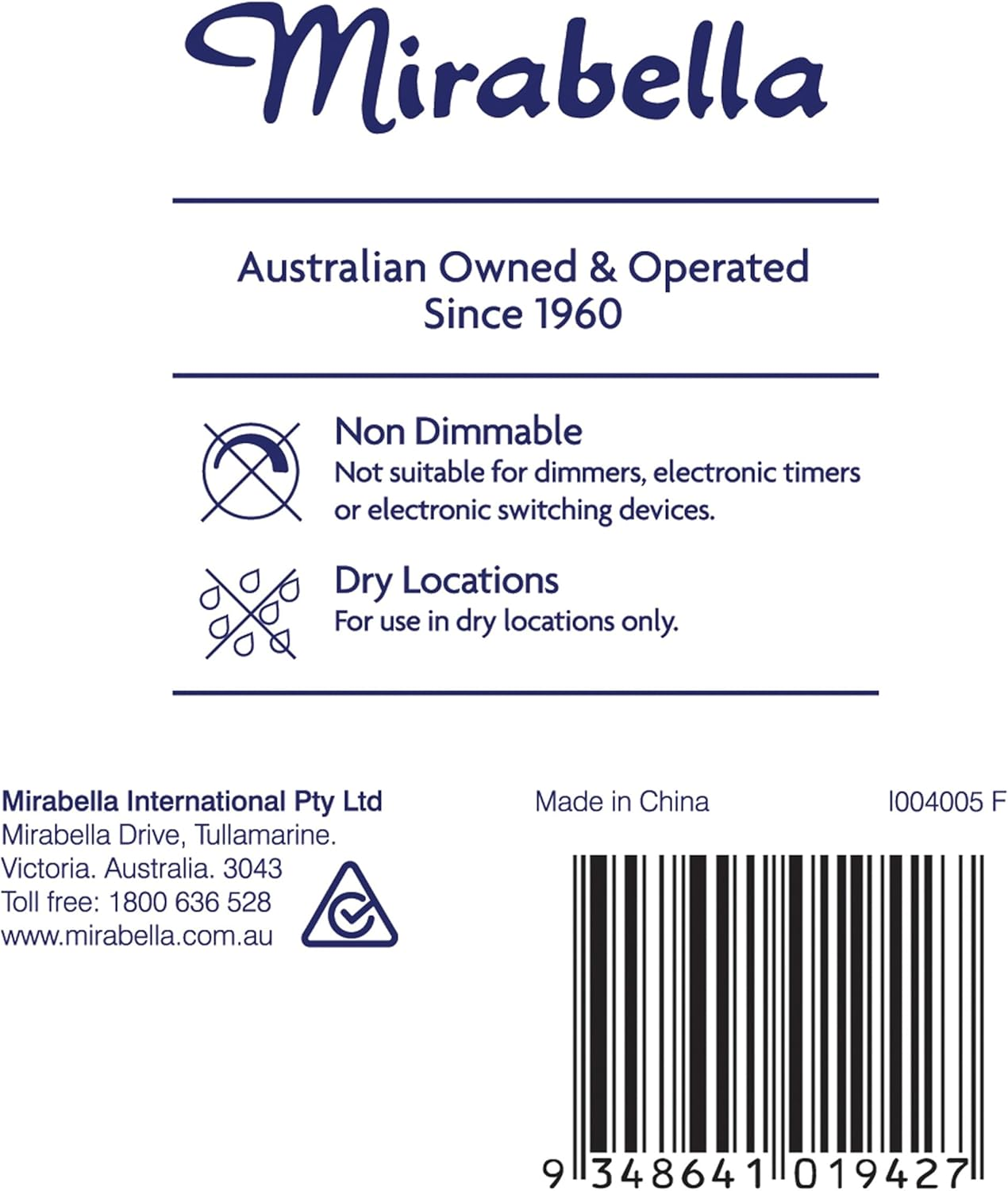 Mirabella LED 2PK GLS ES 9W 806Lum 2700K Warm White