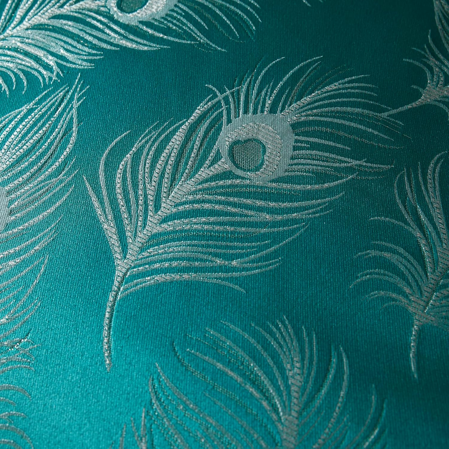 Laurence Llewelyn-Bowen - Teal Peacock Feathers Duvet Cover Set - King Size - 2 Pillowcases - Jacquard Bedding Set in Teal - Luxury Bedding - Peacock Bird Duvet Cover