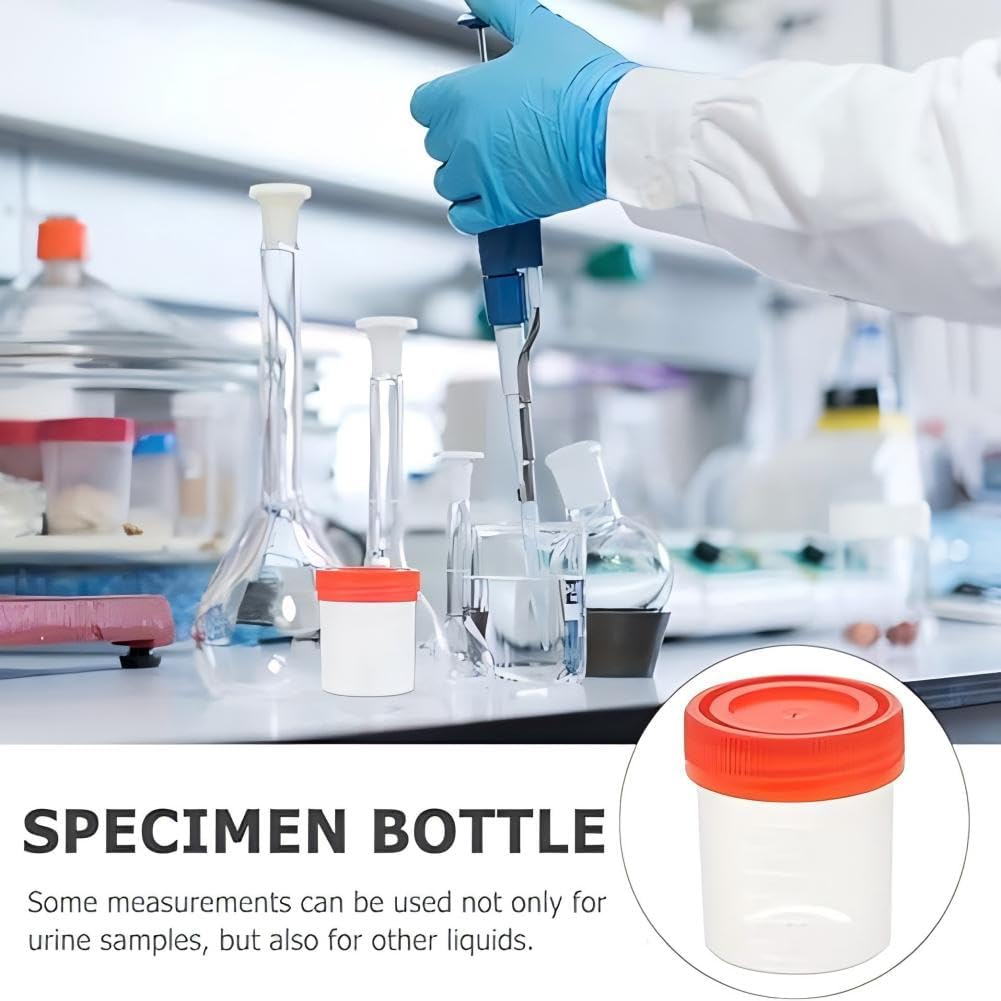 Sterile Specimen Cups 10Pcs Specimen Collection Cups Urine Cups Pregnancy Test Cups Sample Containers with Lid for Laboratory 120Ml image number 2