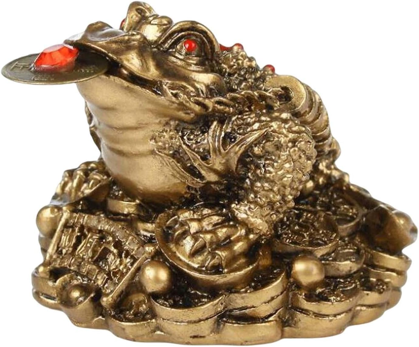 Feng Shui Money Frog Statue, with Lucky Charm Ancient Coin Chinese Feng Shui Wealth Lucky Money Frog Statue for Office Desk House Desk Decor image number 1