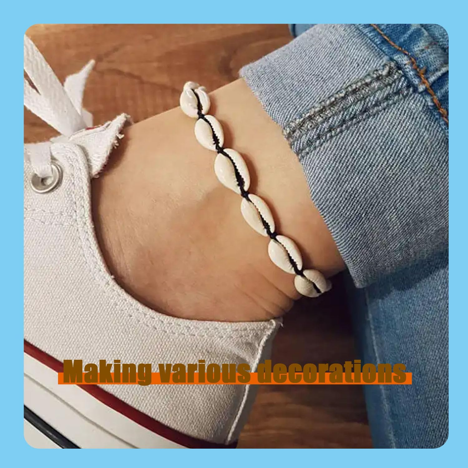 Shengsenfu 150 White Natural Cowrie Spiral Sea Shells for Jewelry Making, Craft Beads, Nautical Decor image number 2