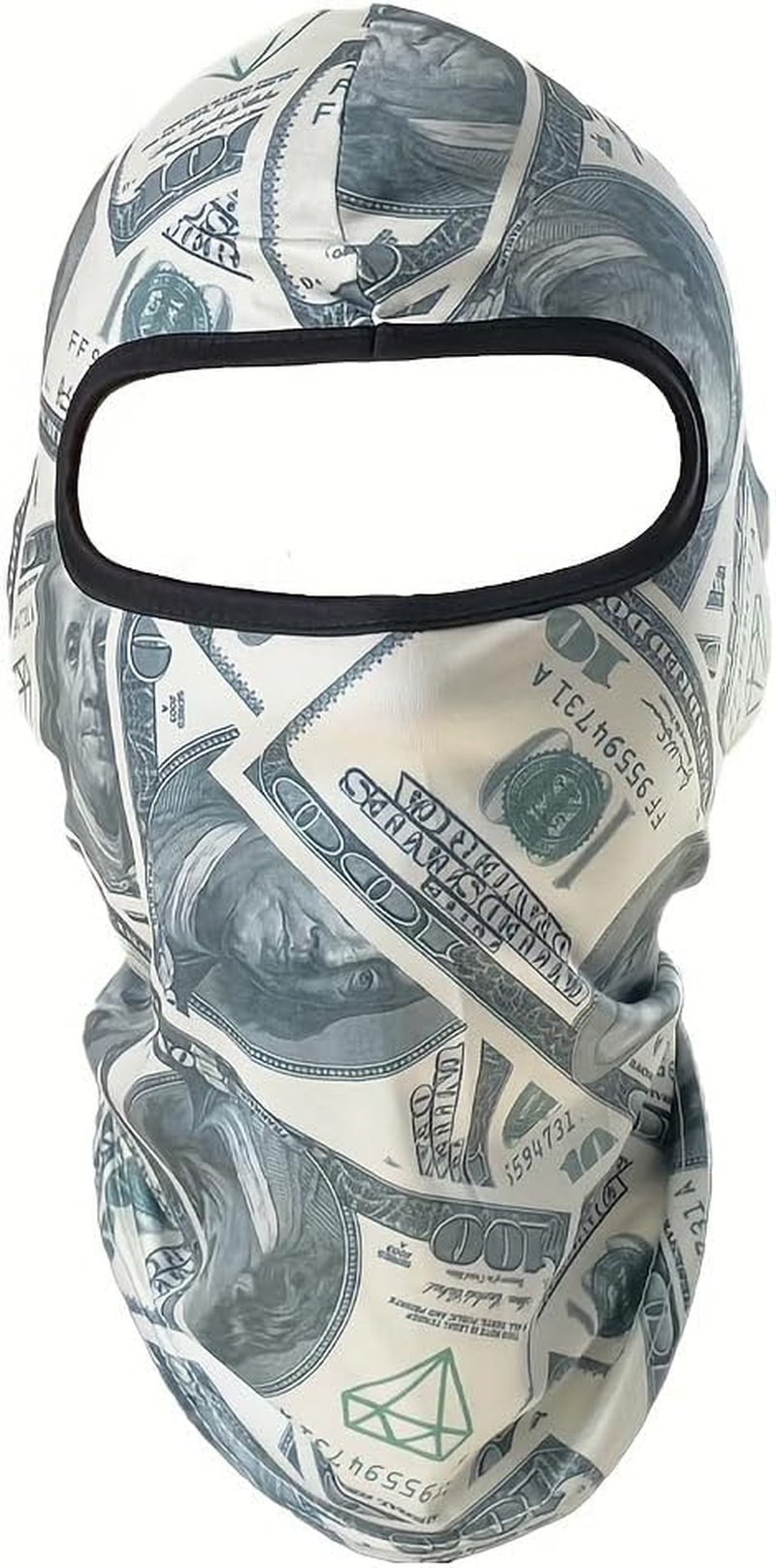 MP2 MINGPIN Balaclava Benjamins Face Mask UV Protection for Men Women Sun Hood Tactical Lightweight Ski Motorcycle Running Riding Black image number 3