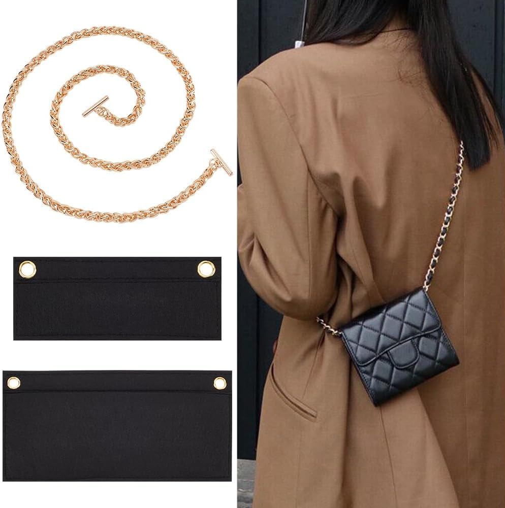 WADORN 2-Size Conversion Kit for Purse Organiser with Gold Chain image number 5