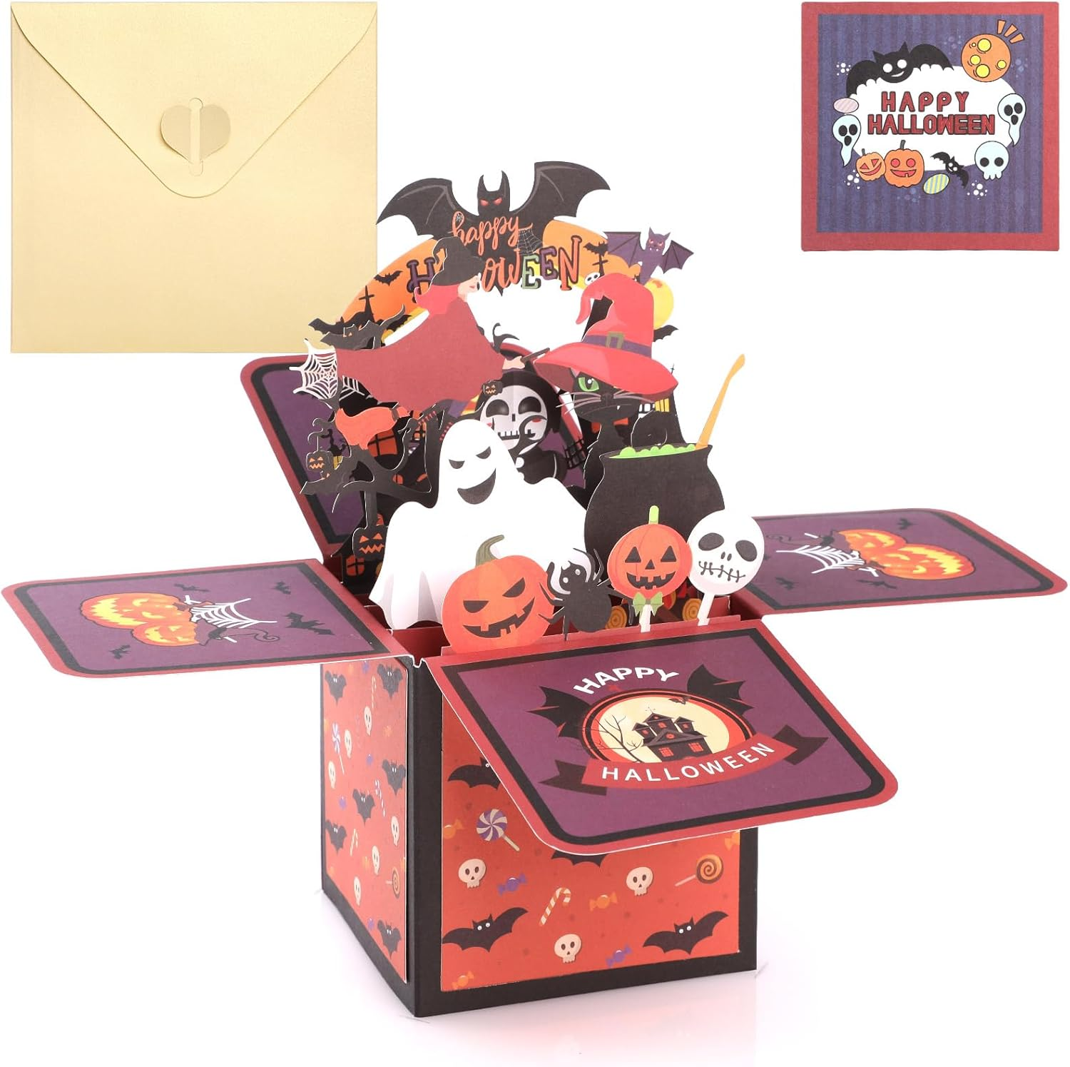 Bighan Pop up Halloween Card, 3D Halloween Greeting Boxed Cards Halloween Card for for Kids Men and Women Family (C)