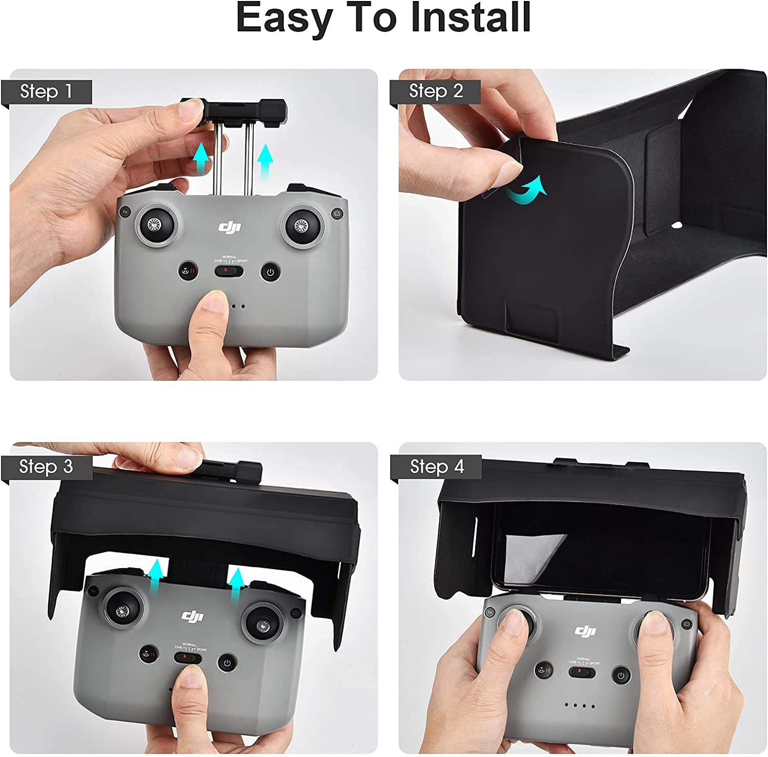 Remote Controller Sun Hood, Sun Shield Accessories, Sunshade for DJI Mini 3 Pro/Mini 2/Mavic Air 2/Air 2S/Mavic 3/Mavic 3 Classic/4.4-7.1Inch Smartphone Screen