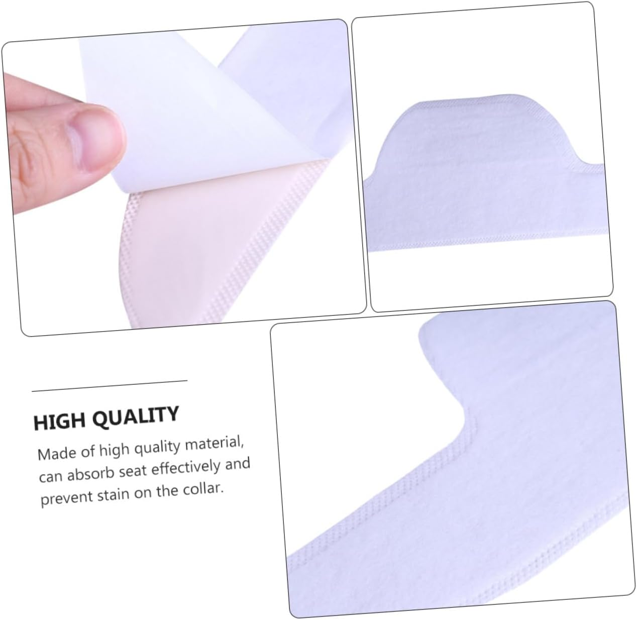Healeved 20Pcs Self-Adhesive Sweat Absorbing Collar Liner Pads Reusable Neck Protectors for Shirts Non-Woven for Men and Women for Wear