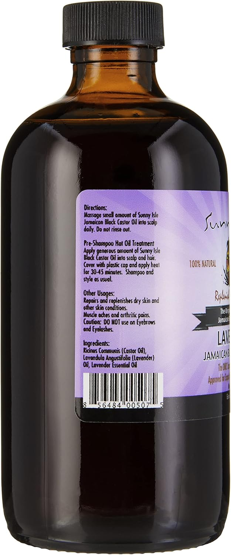 Sunny Isle Lavender Jamaican Castor Oil, Black, 8 Oz image number 4