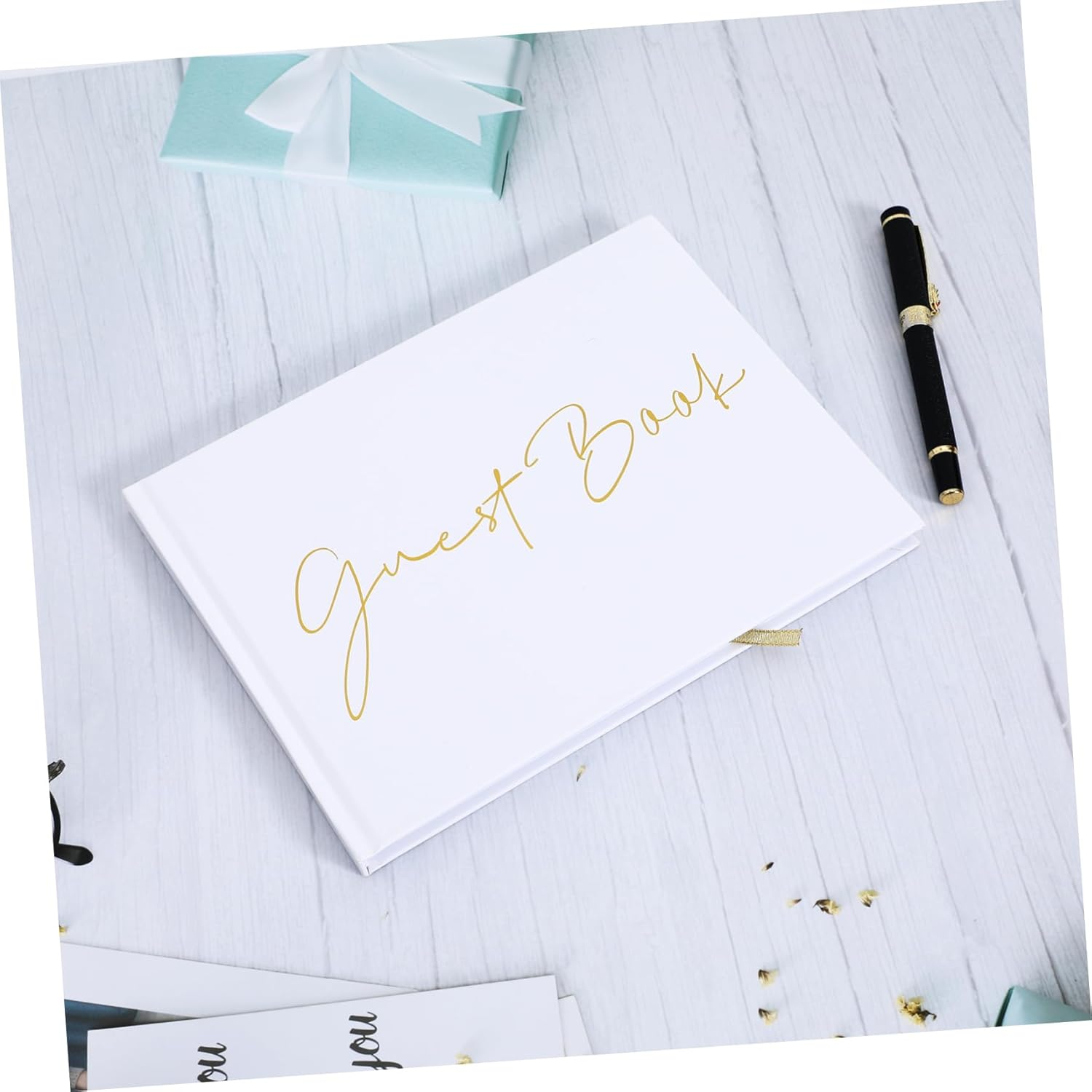 Elegant Guest Book Album for Weddings Memorials Home Ample Pages for Messages Photos Sturdy Construction with Foil for Celebrations Special Events image number 1