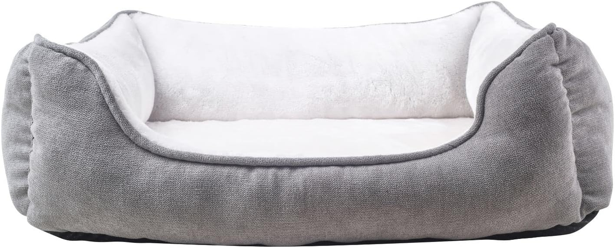 Long Rich Rectangle Bolster Pet Bed, Dog Bed Medium Size, Gray With, 25X21X8 Inch (Pack of 1) (HCT-REC-005) - Gray With Orthopedic Insert image number 4