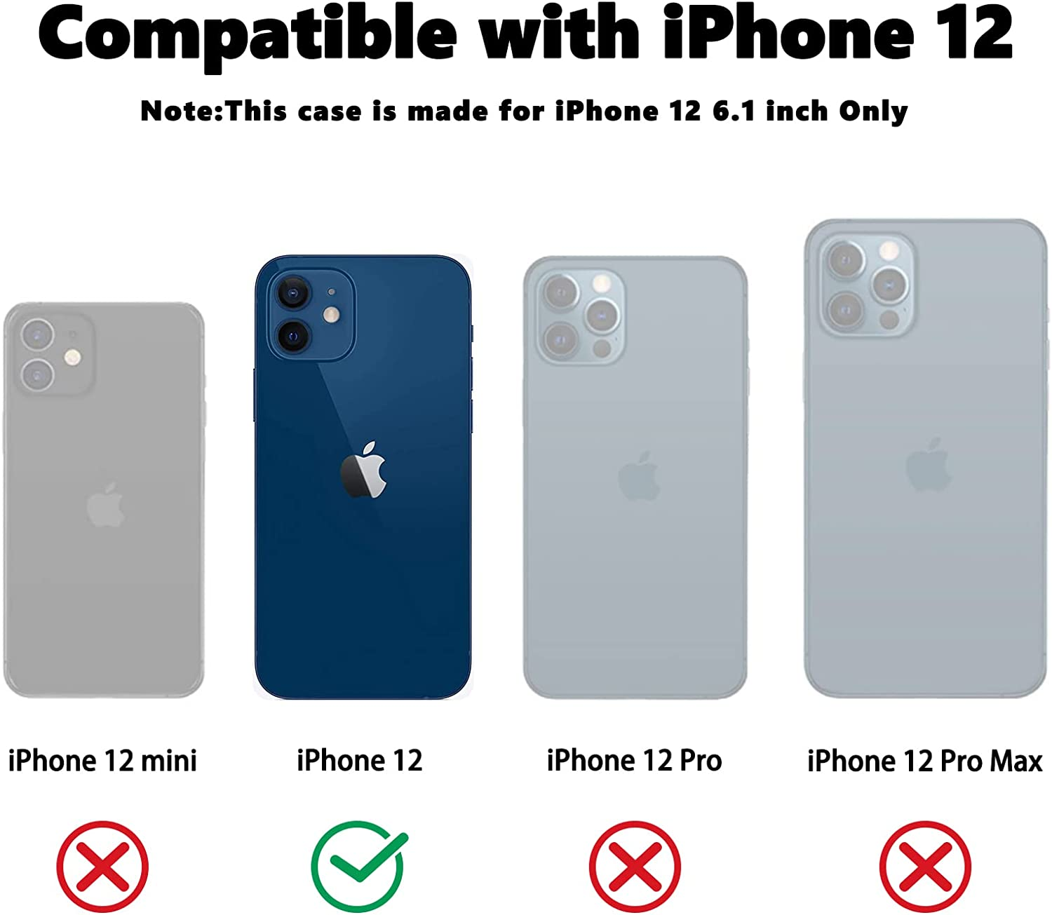 Meliya Case for Iphone 12 Case, Slim Stylish Silicone Full-Body Protective Shockproof Bumper Cover for Iphone 12 6.1 Inch (2020) Phone Case (Dark Green) image number 3