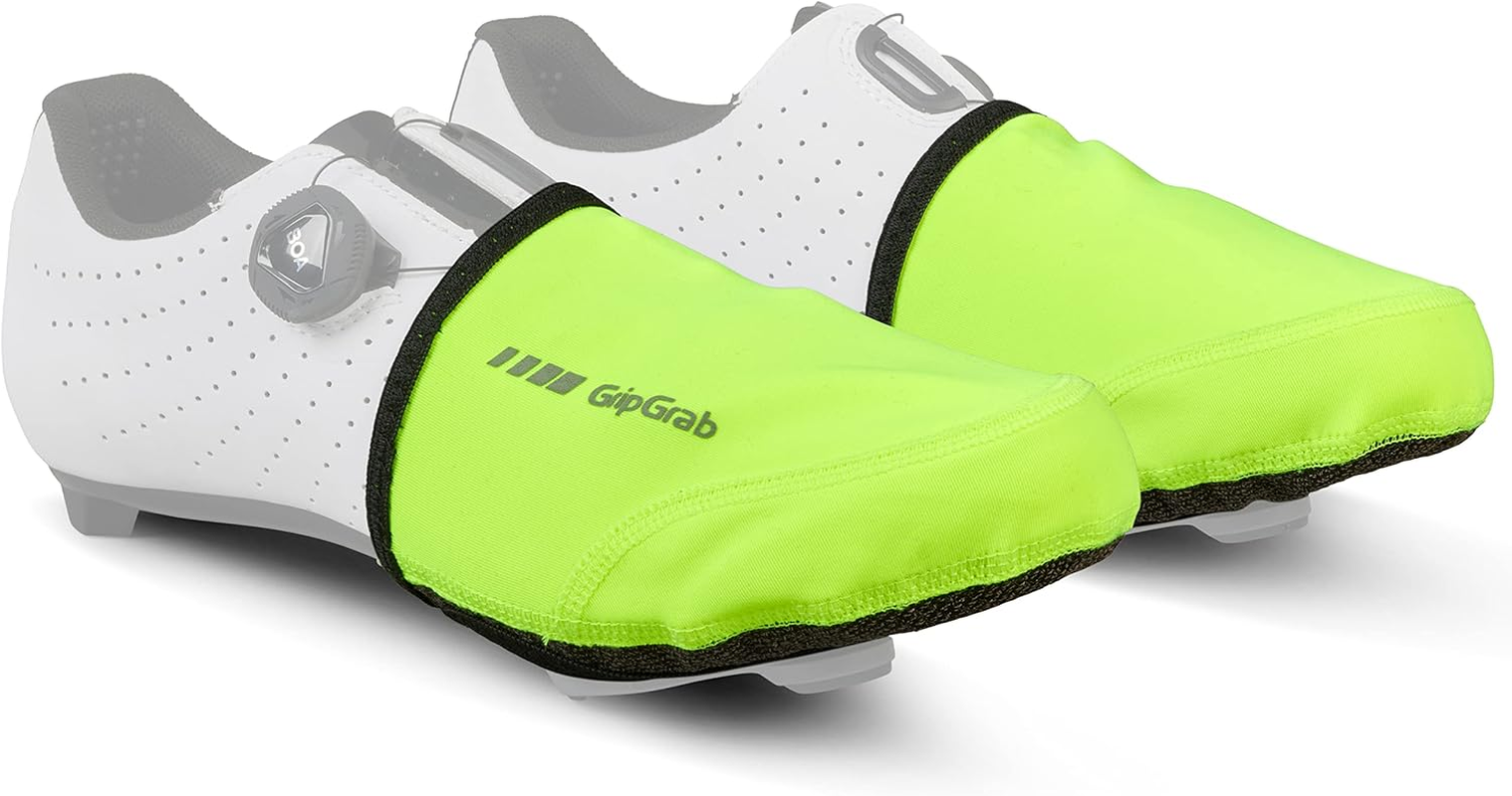 Gripgrab Windproof Road Bike Toe Covers Cycling Overshoes Thermal Insulating Midseason Toewarmers Shoecaps Black Hi-Vis
