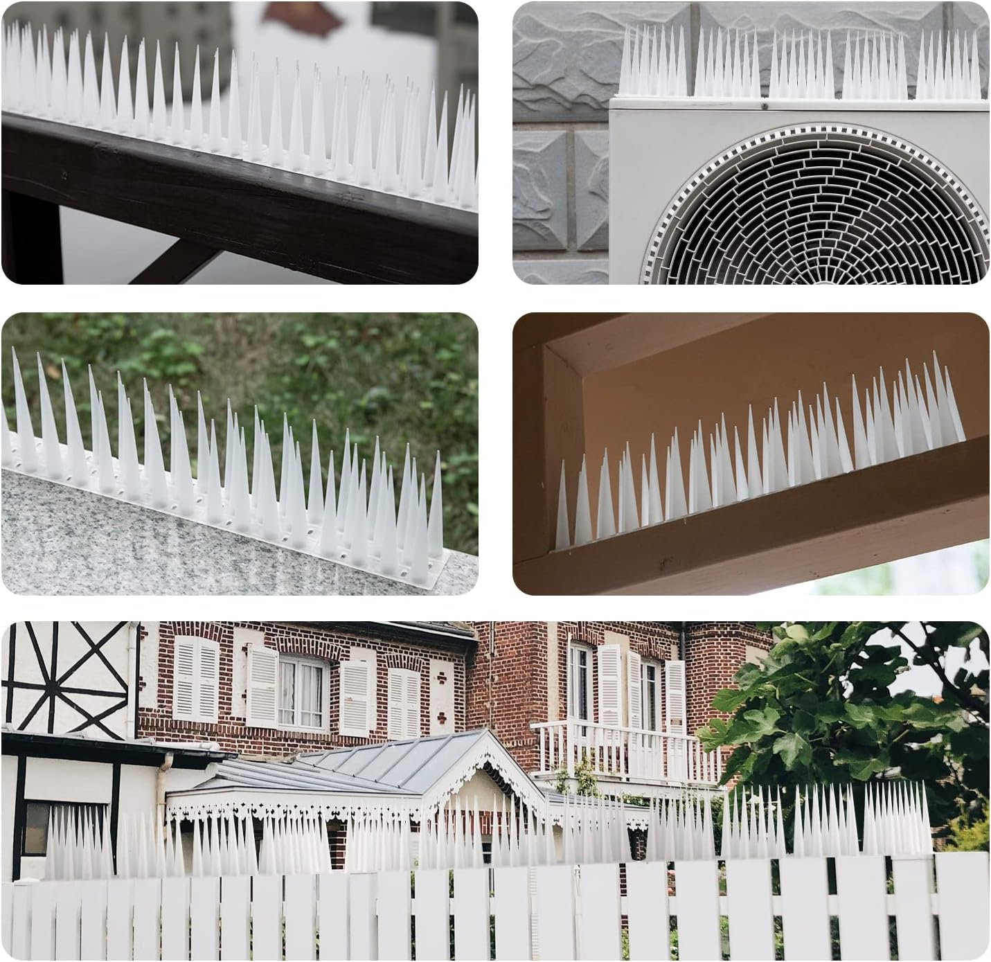 OFFO Bird Spikes Pigeon Outdoor Spikes 10Cm High for Cat Keep Birds Raccoon Woodpecker Away Covers 2.44M(8 Feet), Frosted Clear image number 3