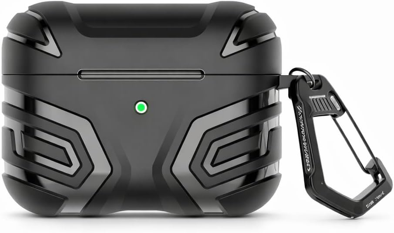 Mizi [Design Patent] Rugged Case for Air Pods 4Th Generation/Air Pods 4 with Active Noise Cancellation (ANC) (2024) with Cleaner Kit, Full Body Shockproof Hard Protection Design - Black